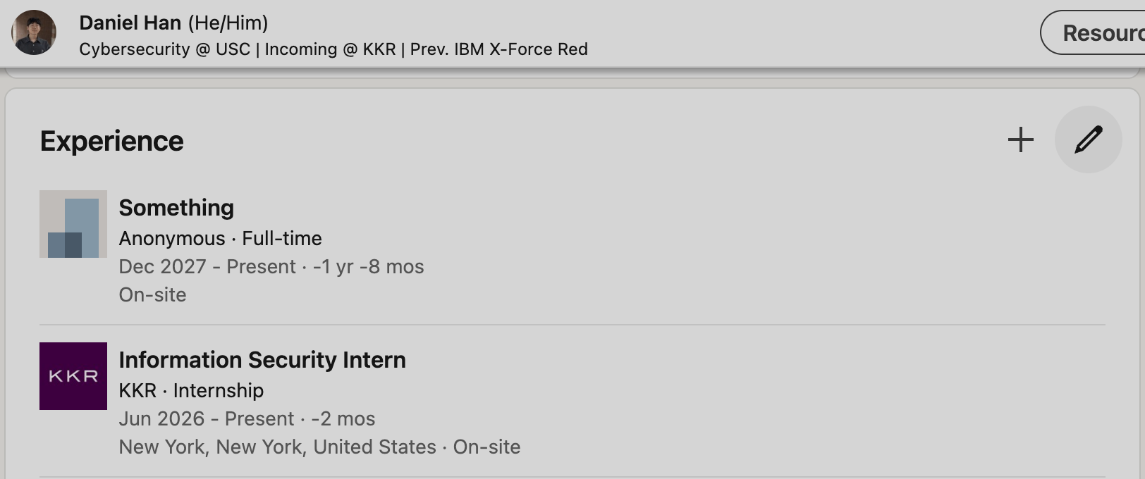 LinkedIn Profile Showing Duration Bug